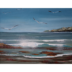 PAYSAGE "LA CÔTE"-Huile toile