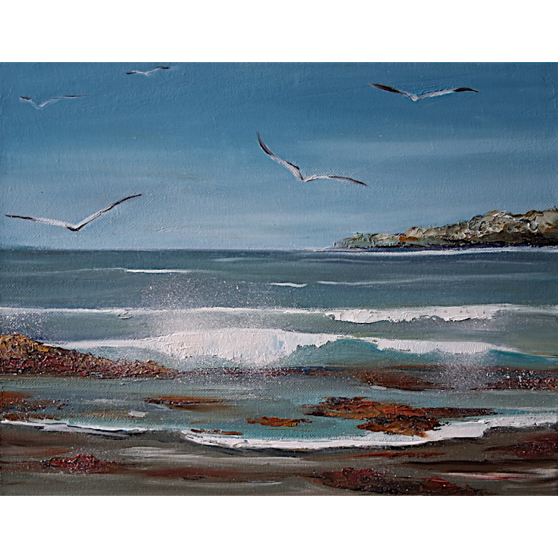 PAYSAGE "LA CÔTE"-Huile toile