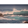 PAYSAGE MER AGITEE-Huile toile