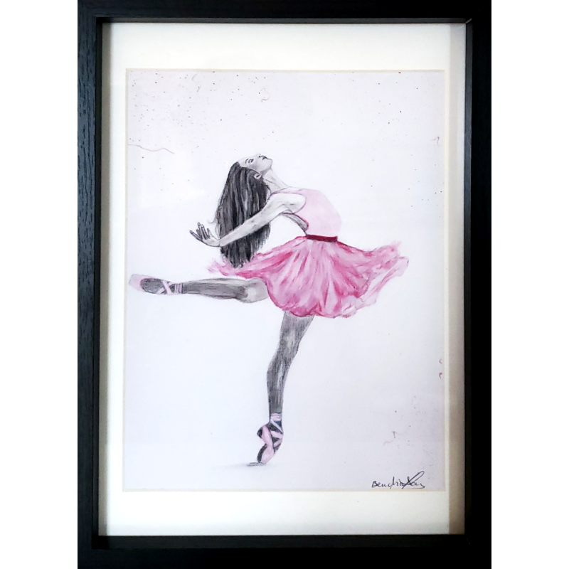 Portrait ballerine-Acrylique-Papier art